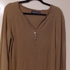 Chico's Additions Women's Long Sleeve Tan Pullover size 1